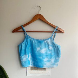 Cloud Blue Tye Dye Crop Top